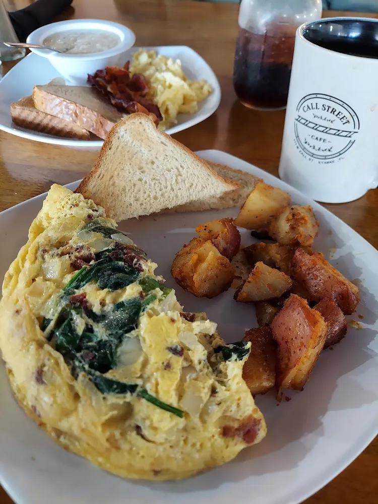 Classic Egg Breakfast and Lorraine Omelet Add Spinach